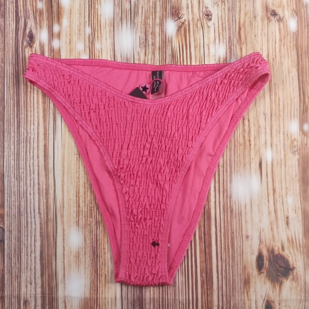 NWT SOUTH BEACH BRAZILLIAN CUT BIKINI BOTTON PINK SIZE 8